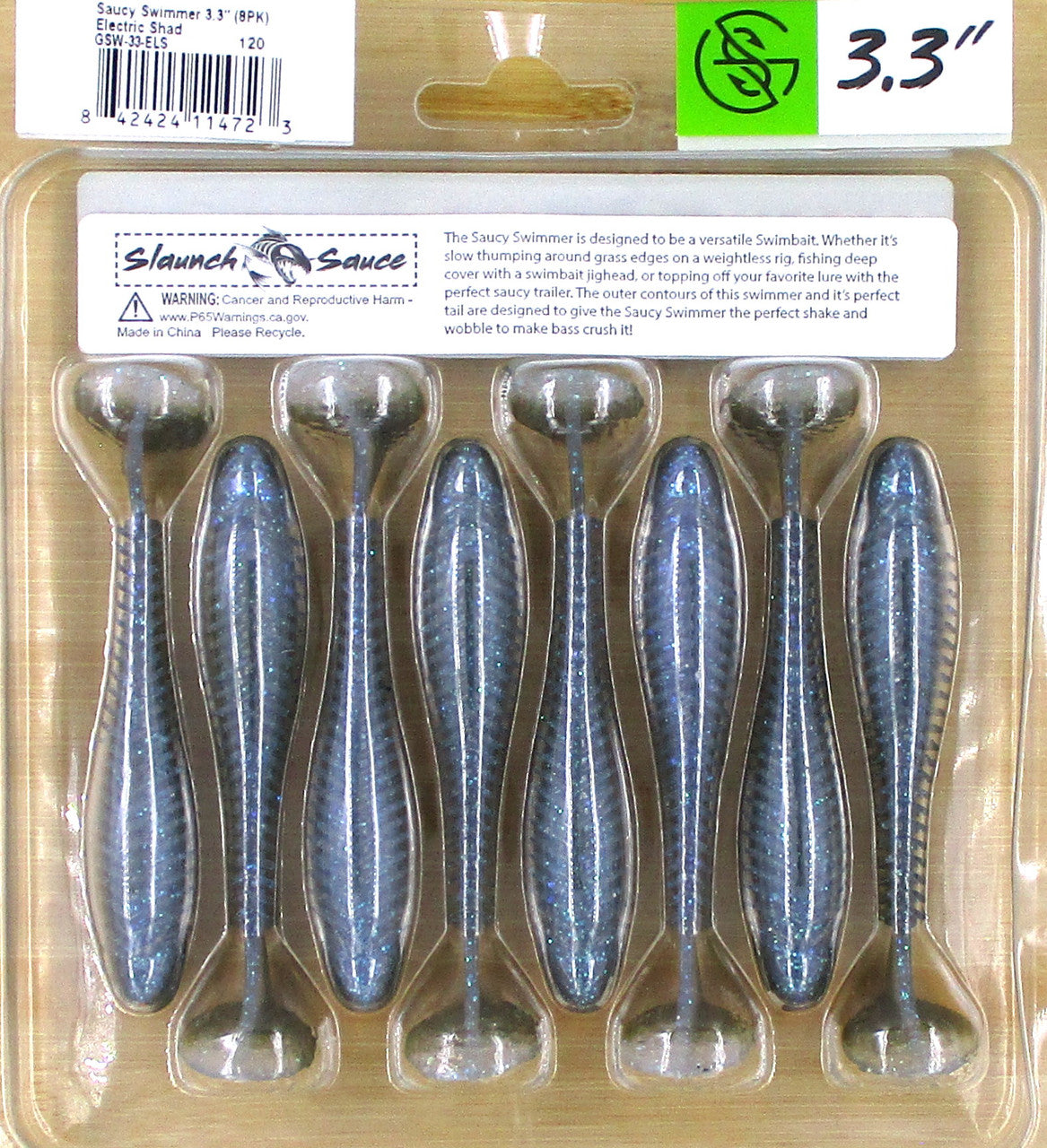 Googan Squad 3.3" Saucy Swimmer Swimbaits Electric Shad