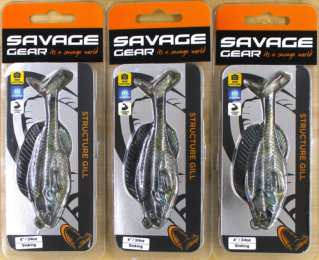 Savage Gear 4" Structure Gill Sinking 3/4 Oz Swimbaits Ghost Gill