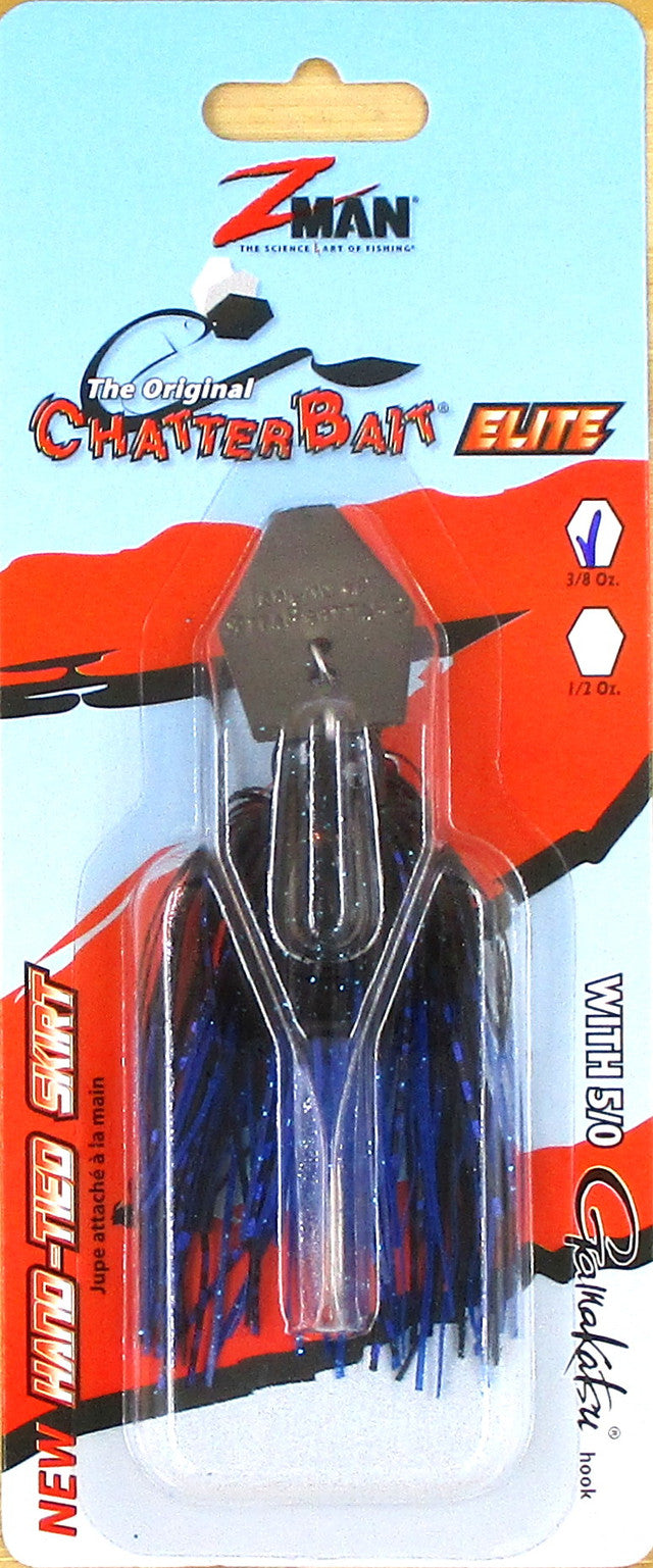 Z-Man 3/8Oz Original Chatterbait Elite Black/Blue