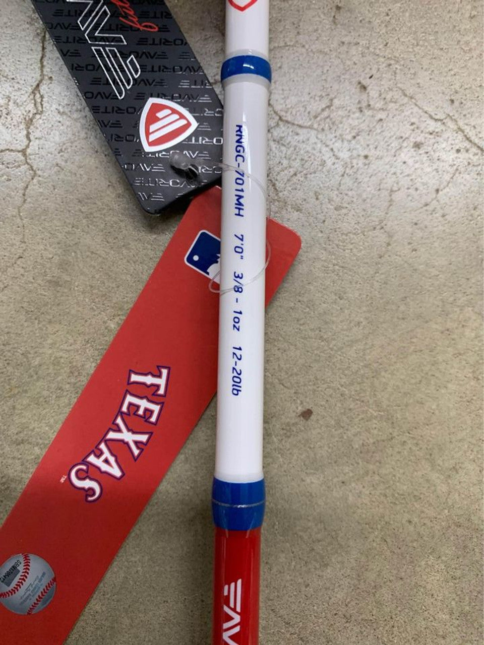 Favorite Fishing MLB Texas Rangers 7’ MH Baitcasting Rod